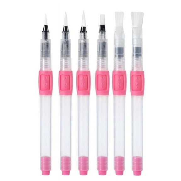 6 * Refillable Paint Brushes(Empty pen tube, without ink)-Pink