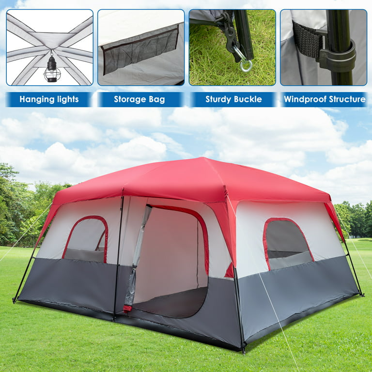 jeg er tørstig Siesta tæmme Zimtown 14 Person Family Tent Organizer for Camping Accessories Portable  Cabin Huge Tent with Carry Bag - Walmart.com