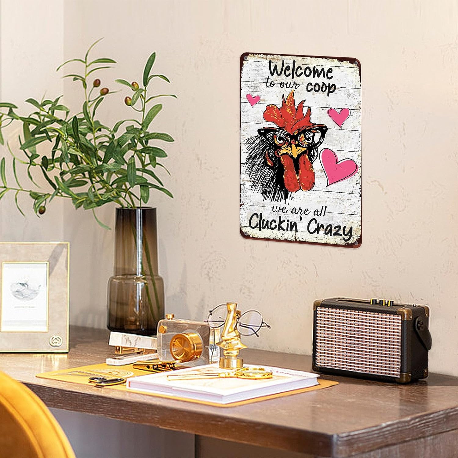 4120 °C-ute ピンナップポスター Chicken Coop Signs - Funny Chicken Poster - Welcome to Our Coop We