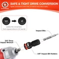 thumbnail image 4 of 3PCS Quick Release Impact Bit Holders 1/2 3/8 1/4-Inch Square Drive to 1/4-Inch Hex Socket Adapter, CR-MO Steel, Impact Wrench Ratchet Use, 4 of 7