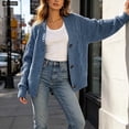 thumbnail image 5 of akafmk Cardigan Sweaters for Women Cable Knit Button Up Cardigan Long Sleeve Sweater Top Solid Color Fall Outfits, Size S, 5 of 7