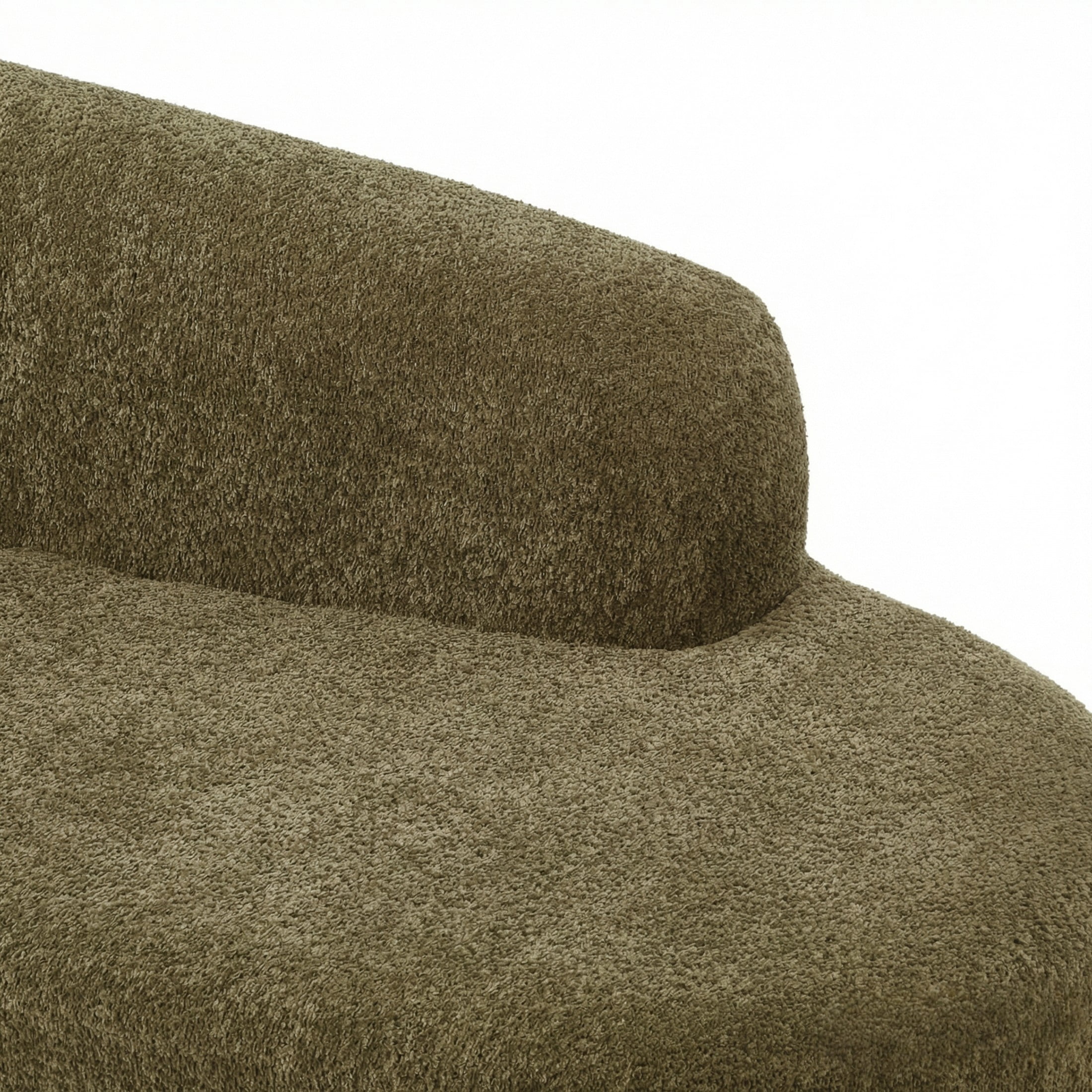 Christopher Knight Home Modern Boucle Chaise Lounge Sofa with 3 Seats, Solid Wood Frame, Green
