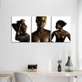 thumbnail image 2 of Hieng Canvas Wall Art Painting African Woman Pictures Modern Gold Black Woman Holding Gold Jewelry Posters Prints Artwork Home Decor for Living Room Bedroom Office Unframed, 2 of 6