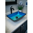 thumbnail image 5 of Rectangular Turquoise Blue Foil Glass Vessel Sink with Black Exterior, 5 of 9