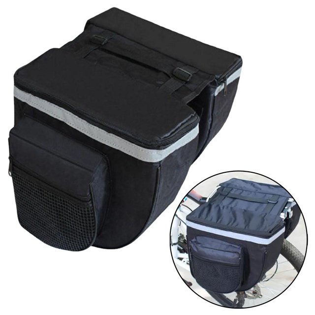 Bolsa para Alforjas Macarena Alforja de Asiento Trasero de Bicicleta Resistente Negro