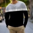 thumbnail image 2 of XFLWAM Mens Crew Neck Long Sleeve T Shirt Color Block Tees Shirt Casual Stretch Workout Casual Blous, 2 of 5