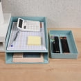 thumbnail image 4 of shiyou-2 Tier Stackable Letter Tray, Desktop Paper Tray Document File Organizer, Plastic Blue Desk Tray for A4 Paper Magazine, Receipts, Office Supplies, 4 of 4