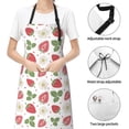 thumbnail image 6 of Pofeuu Strawberry Print Waterproof Apron with Pockets Adjustable Cooking Aprons Kitchen Bib for Baking Household Cleaning, 6 of 8