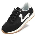 thumbnail image 3 of LUCKY STEP Womens Fashion Sneakers Trendy Tennis Shoes Stylish Retro Casual Shoes,Black, 3 of 7