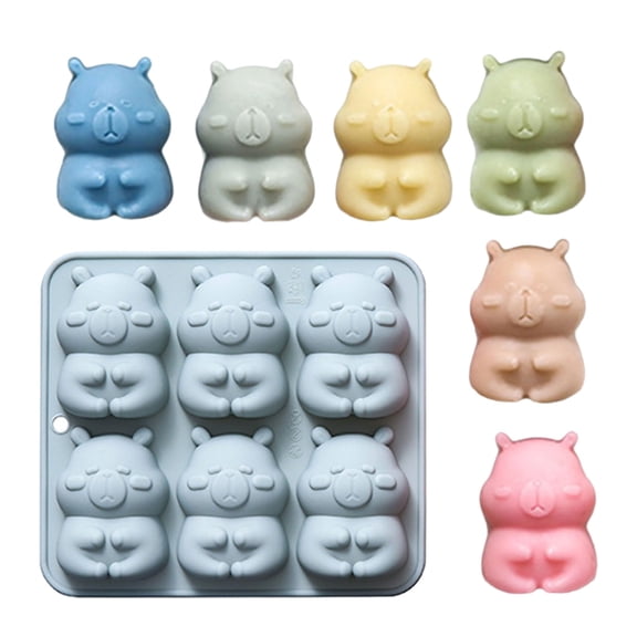 Silicone Mousse Cake Mold 6 Cup Capybara Shaped Chocolate Dessert Baking Mould