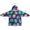 thumbnail image 7 of Colorful Halloween Pumpkins Pattern Blanket Hoodies for Kids 6-13YR Oversize Wearable Blanket Hoodies for Boys Girls Teens, 7 of 7