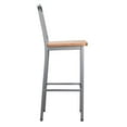 thumbnail image 6 of Linon Badden Commercial Grade Wood Seat Steel Frame Barstools Set of 2 in Silver, 6 of 18
