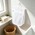 thumbnail image 5 of Hanging Mesh Storage Bag with Metal Hook and Zipper, Breathable Mesh Clothes Pin Peg Bag, Multi‑Purpose Hanging Organization for Laundry Balcony Home Apartment Camping and Travel, 5 of 5