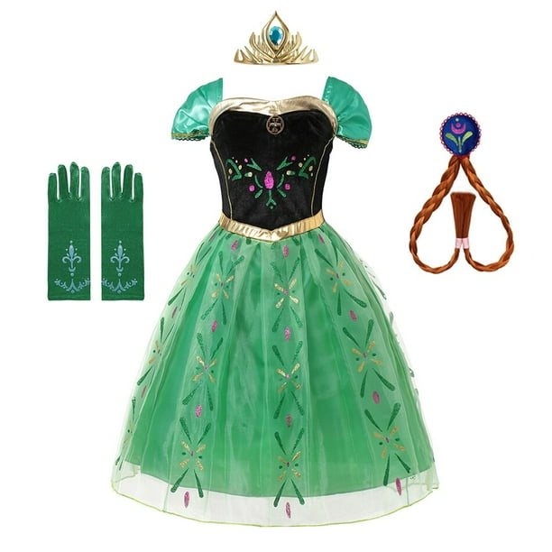 Vestido de princesa Anna y Elsa para niñas, disfraz de Frozen, Reina de la nieve, ropa de bebé, vestido de fiesta de Carnaval Fivean unisex