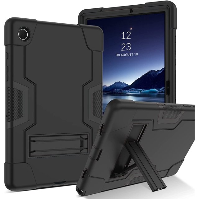 Lonbiaci Étui pour Samsung Tab A8 10.5 SMLonbiaci X200/X205/X207, Support 3 en 1 Antichoc Robuste Hybride Rigide en PC, Étui de Protection Intégrale pour Galaxy Tab A8 10.5 Pouces 2022 pour Femmes Hommes Enfants, Noir