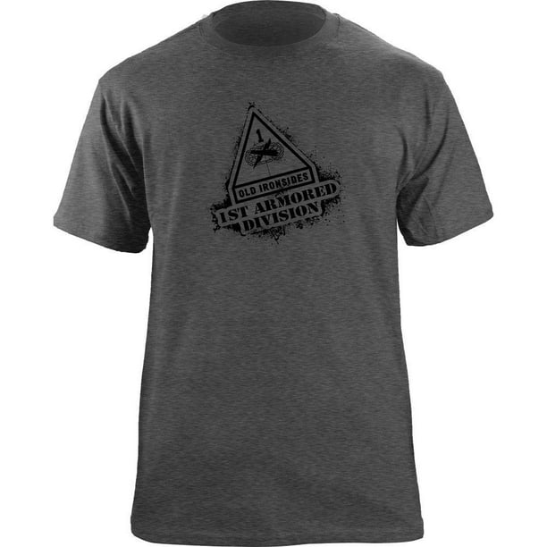USAMM - Army 1st Armored Division Stencil Style Veteran T-Shirt ...
