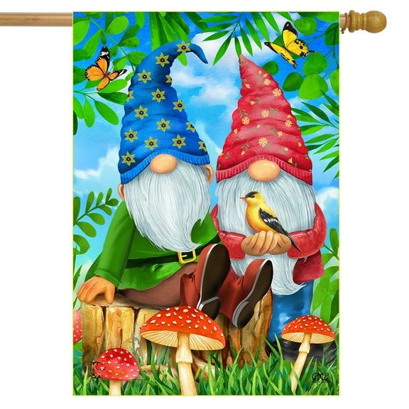 Briarwood Lane Gnome Sweet Gnome Spring House Flag