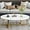 White Gold, variant on Coffee Table White Faux Marble Coffee Table for Living Room,Oval Center Tables Modern Tea Table for Small Space,Wooden Living Room Tables End Table with Sturdy Gold Metal Leg