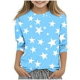 thumbnail image 2 of Delliss Girls Star Print Crew Neck Blouse Blue 7 Years, 2 of 5
