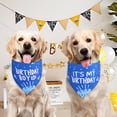 thumbnail image 4 of Dog Birthday Bandana Blue Boy XLarge 1PCS, Durable Triangle Reversible Scarf Bibs Handkerchief for Puppy Pet, 4 of 5