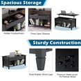 thumbnail image 3 of VINGLI 40" Black Lift Top Coffee Table with Storage with 3 Shelves Hydraulic Lifter, Mesa de Centro para Sala, 3 of 8