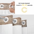 thumbnail image 2 of No Hook Farmhouse Beige Brown Shower Curtain with Snap in Liner Set, Vintage Wooden Striped Waterproof Fabric Bathroom Curtains with See Through Top Window, Hotel Style Small 36 x 72 Inch, 2 of 9