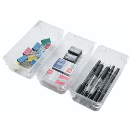 Clear Plastic Set Of 3 Drawer Organizers Walmart Com