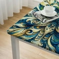 thumbnail image 4 of Indoor Outdoor Heavy Weight Fabric Tablecloth, Blue Floral Water and Stain Repellent Tablecloth, 4 of 7