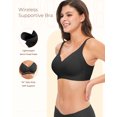 thumbnail image 6 of Women's Wireless Push Up Bra Seamless Sleep T-Shirt Everyday Bra with Full Coverage Support Bralette Comfort V Neck Soft Wirefree Bras, 6 of 8