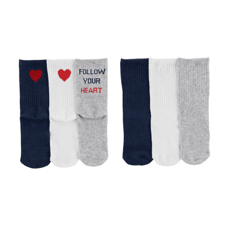 

CARTER S Girl s 3-Pack Heart Crew Socks Size 4-6