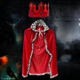 thumbnail image 3 of King Robe Costume d'Halloween pour Enfants Costume de Fête Cosplay Jeu de Rôle Préscolaire Déguisement Rouge, 3 of 9