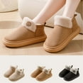 thumbnail image 2 of Fengactive Womens Winter Warm Plush Fleece Lined Ankle Slippers Indoor Outdoor Non Slip Thick Sole Home Boots, 2 of 5