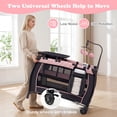 thumbnail image 4 of INFANS 3 in 1 Pack and Play, Portable Travel Baby Crib Bassinet with Detachable Mattress, Newborn Changing Table, Foldable Playpen with Carry Bag and 2 Wheels, 4 of 6
