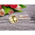 thumbnail image 2 of 1.75 Carat 6mm Round Cut Champagne Diamond Moissanite Engagement Ring Wedding Anniversary Gift On 10k Rose Gold Halo Design, 2 of 5