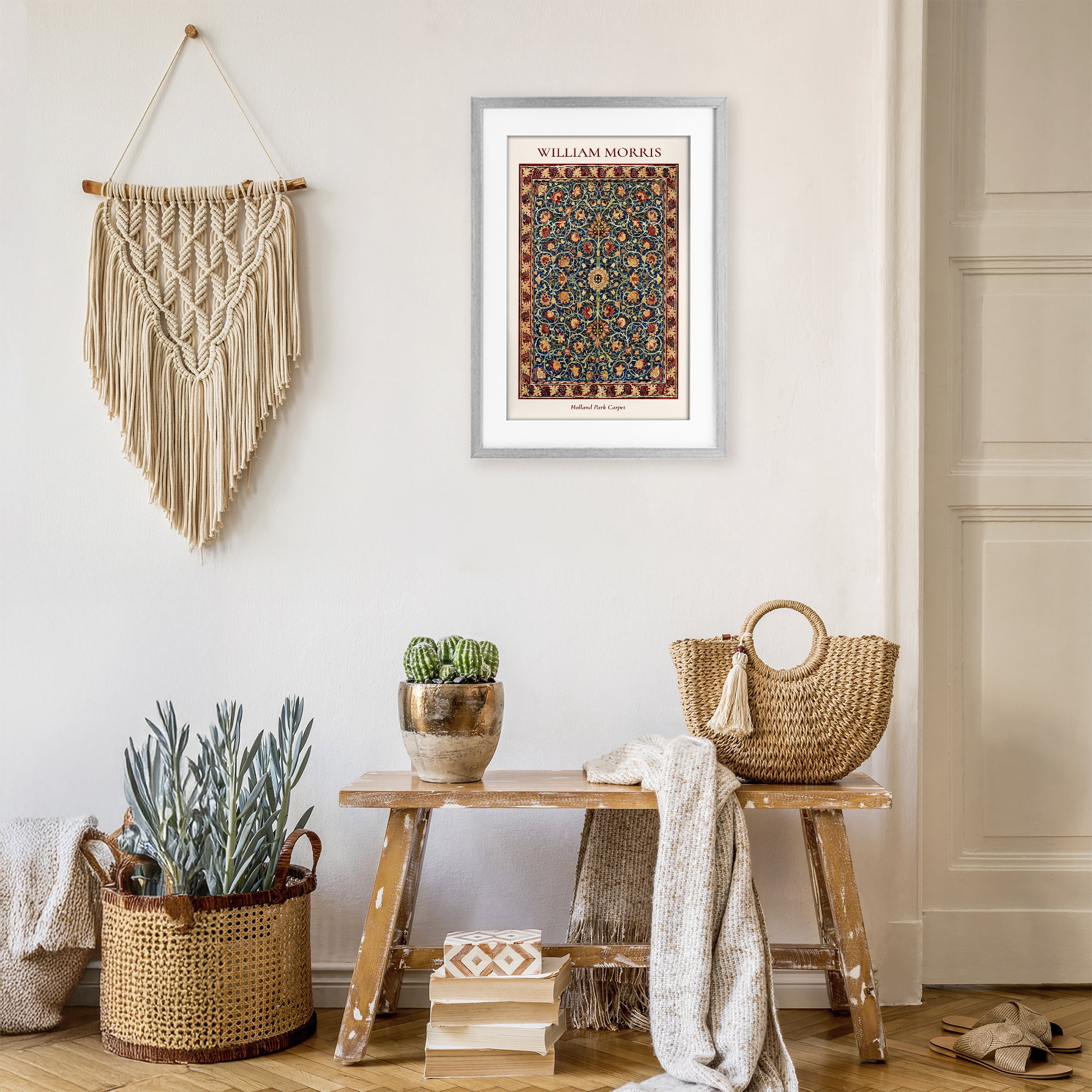 Stupell Industries Holland Park William Morris Design Gray Framed Print Under Glass, design by Vintage Hustle