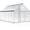 thumbnail image 5 of MUCHANT 8x12 FT Greenhouse for Outdoors, Walk-in Large Aluminum Frame Greenhouse with Quick Setup Structure and Roof Vent for Garden Backyard, Silver, 5 of 6