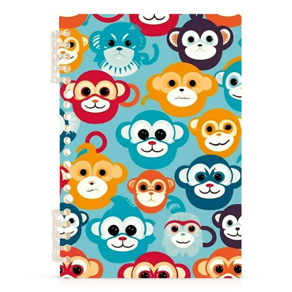 Spiral Journal Notebook Cartoon Monkey Cute College Ruled Notebook 8.3" x 5.7" A5 Lined Thick Paper Page