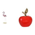 thumbnail image 1 of Estatua de flamenco de resina, figura de flamenco, escultura de cerámica, adorno de fruta artificial con patrón de plumas en relieve. Ideal para el ho, 1 of 8
