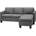 thumbnail image 2 of Vineego Suede Fabric Convertible Sectional Sofa, Dark Gray, 2 of 8