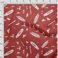 thumbnail image 4 of oneOone Silk Tabby Red Fabric Beach Diy Clothing Quilting Fabric Print Fabric By Yard 42 Inch Wide, 4 of 4