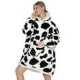 thumbnail image 2 of Oversized Hooded Blanket Sweatshirt with Kangaroo Pocket  Printing Flannel Sherpa Blanket Double Layer  Super Soft Warm Cozy Wearable Thick Hoodie One Size Fits All - Mother & Daughter Gi, 2 of 6