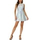 thumbnail image 1 of Vestido sin mangas de cintura alta brillante y ajustado para mujer Inspire Chic, mini vestido plateado talla S, 1 of 7