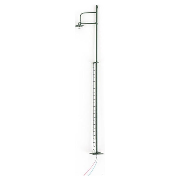 Wosthever Modelo de poste de luz de tren con escalera, diseño de paisaje de jardín, luz LED de vía férrea, artesanía, lámpara de pista, Artesanía Verde (Escala 1:87)