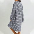 thumbnail image 5 of Arlun Full Zipper Polka Dot Print Robes for Women Fashion Long Sleeve Soft Comfy Flannel Loungewear Casual Loose Knee Length Fuzzy Winter Warm Sleepwear Bathrobe Blue XL, 5 of 8