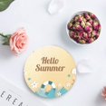 thumbnail image 4 of FMSHPON Hello Summer Beautiful Beach Seascape Starfish and Conch Set of 4 Round Coaster for Drinks, Absorbent Ceramic Stone Coasters Cup Mat with Cork Base for Home Kitchen Room Coffee Table Bar Decor, 4 of 6