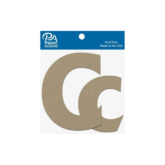 Chipboard Letter 4" Cc 2pc Natural