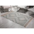 thumbnail image 1 of Luxen Home 3'x5' Handloom Teal Stonewashed Cotton Rug with Tassels, 1 of 1