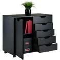 thumbnail image 4 of Bowery Hill 5-Drawer Wide Door Contemporary Wood Storage Cabinet in Black, 4 of 11