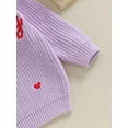 thumbnail image 6 of Bagilaanoe Baby Girl Boy Valentine's Day Clothes Newborn Knitted Sweater Long Sleeve Letter Heart Embroidery Pullover 3M 6M 9M 12M 18M Infant Warm Jumpers Tops Fall Loose Knitwear, 6 of 9
