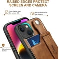 thumbnail image 5 of for iPhone 14 Plus Case, PU Leather Wallet Case Back with Elastic Card Slot Magnetic Clasp Kickstand Hand Strap Protective Cover for iPhone 14 Plus 6.7 inch 2022 (Brown), 5 of 17